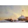 thumbnail image 4 of Ivan Konstantinovich Aivasowsky 24x16 Black Modern Wood Framed Wall Art Titled - Ukranian Oxcart Drivers In Winter, 4 of 6