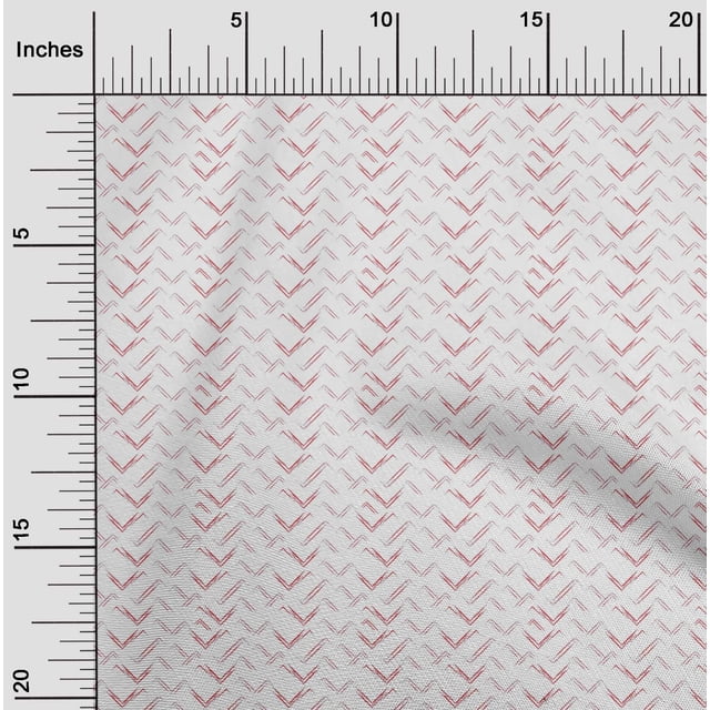 oneOone Cotton Flex Pastel Red Fabric Chevron Geometric Sewing Material Print Fabric By The Yard 40 Inch Wide