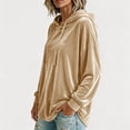 thumbnail image 4 of Hurxie Women Casual Hoodie Velour Long Sleeves Fashion Pullover Loose Fit Tunic Winter Tops Comfy Shirts, 4 of 7