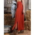 thumbnail image 2 of Doublju Women's Smocking Waist Detailed Maxi Slit Skirt With Pocket, 2 of 5