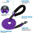 thumbnail image 2 of Syenll Rope Dog Leash, 5 ft Highly Reflective Threads Leash with Comfortable Padded Handle for Small Medium Large Dogs, Purple, 2 of 7
