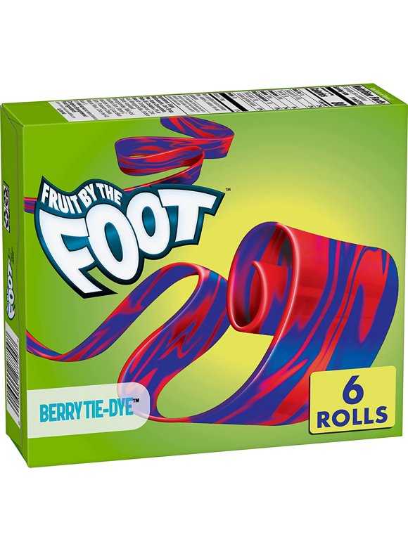 Fruit by the Foot Fruit Flavored Snacks, Berry Tie-Dye, 4.5 oz, 6 ct (Pack of 8)