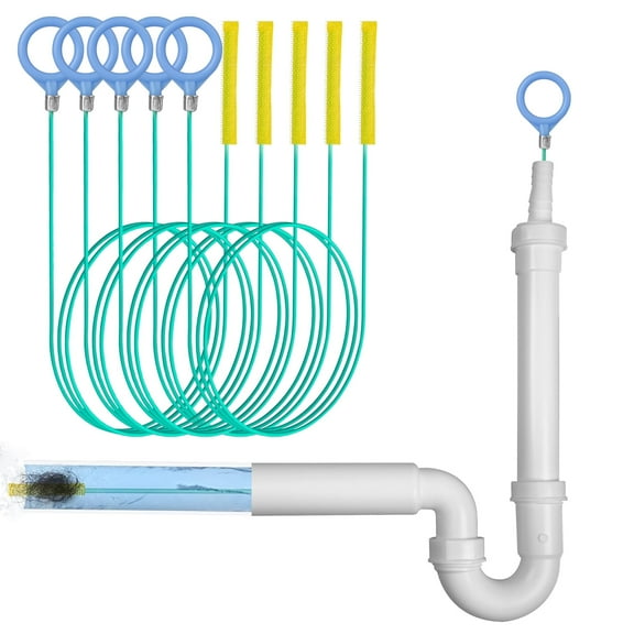 51" Drain Snake Hair Clog Remover Tool, EEEkit 5pcs Flexible Hair Catcher, Long Drain Cleaner for Bathroom Sink, Tub, Shower, Pipe