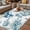 Blue, variant on Green Leaves Outdoor Rug for Patio/Deck/Porch, Non-Slip Large Area Rug 6 x 9 Ft, Summer Botanical Farmhouse Watercolor Leaf Indoor Outdoor Rugs Washable Area Rugs, Camping Rug Carpet Runner