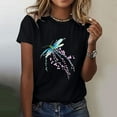 thumbnail image 2 of Birdeem Women Casual T-Shirt Printed Round Neck Short Sleeve Pullover Blouse Tops, 2 of 11