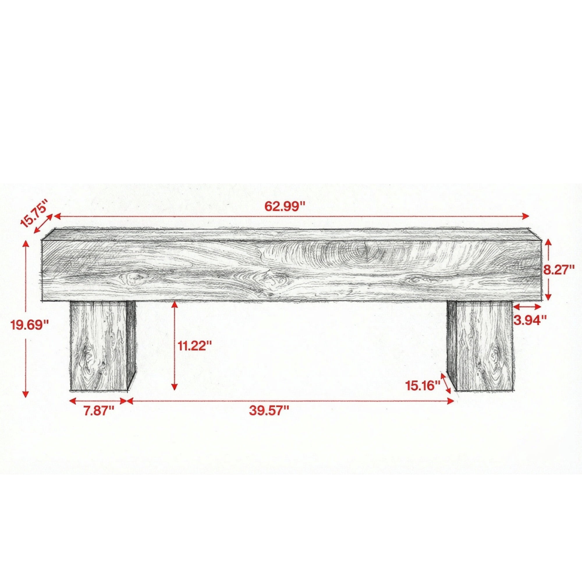 63" Farmhouse TV Stand, Media Console Table