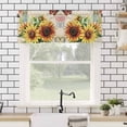 thumbnail image 4 of Watercolor Sunflower Butterfly Valances for Windows Vintage Letter Texture Rod Pocket Curtain Valance Window Treatment Short Curtains for Kitchen Living Room, 42"x12", 4 of 5