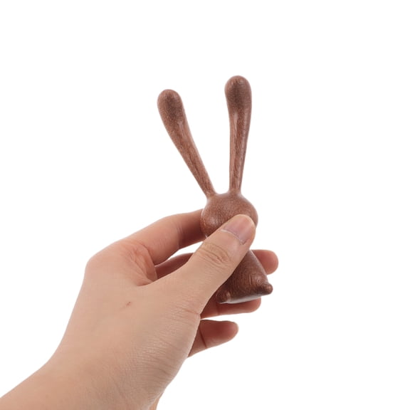 LOLIPPYY Wooden Bunny Figurine Set, Cute Easter Bunny Ornaments for Spring Holiday Home Decoration and Seasonal Display