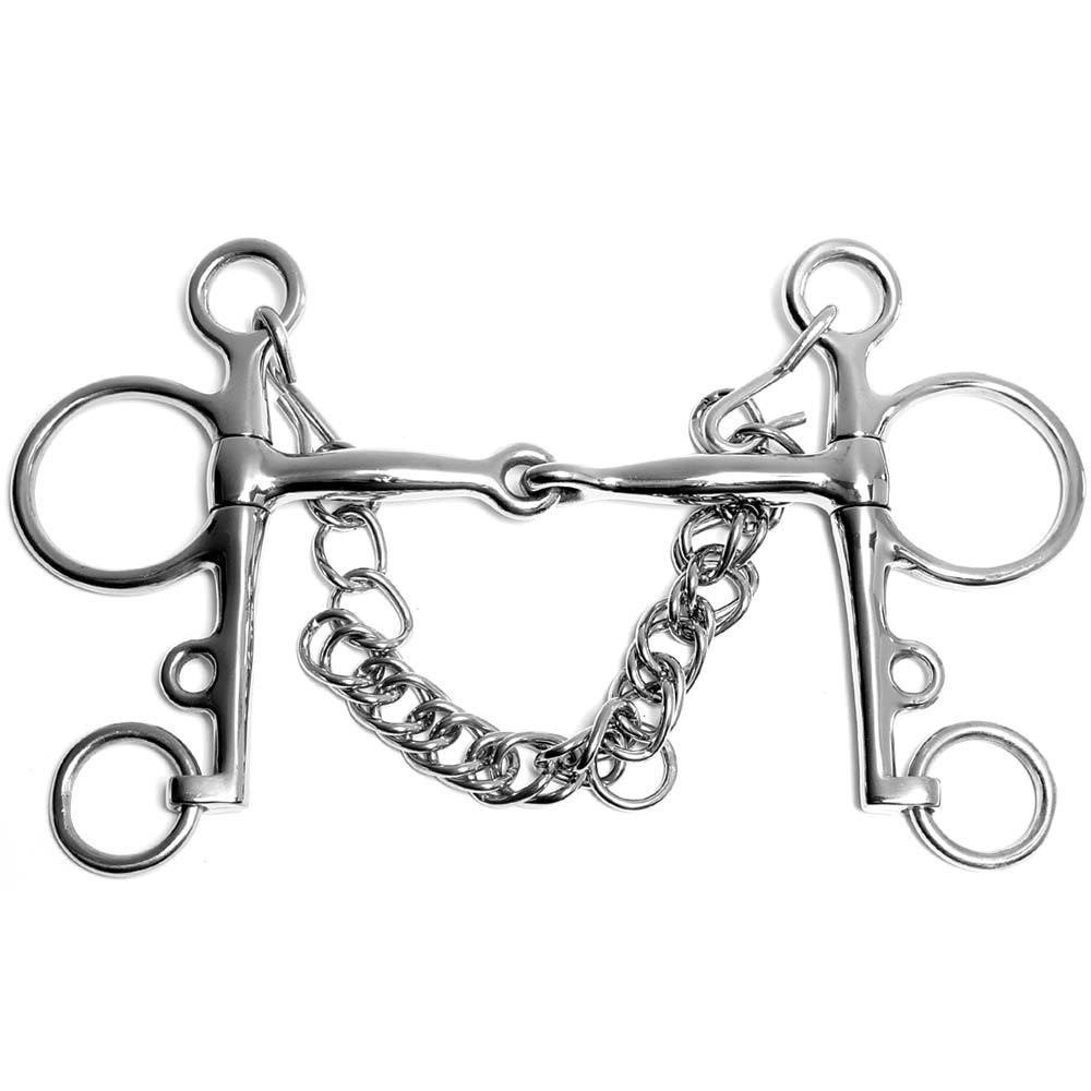 Horse Stainless Steel Jointed Mouth Pelham Bit Curb Chain 35503V ...