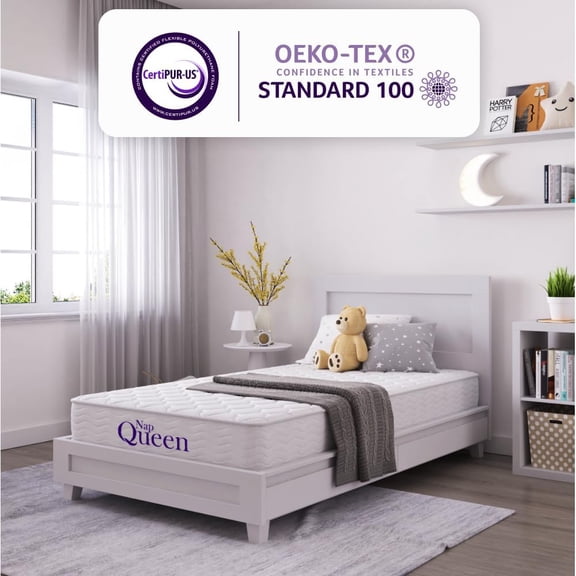 Twin Mattress, 8 Inch Elsa Innerspring & Foam Medium Feel Mattress, CertiPUR-US Certified, Twin Bed Mattress in a Box, Fiberglass Free Mattress