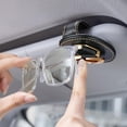 thumbnail image 2 of Soporte para gafas para coche, 9,5 x 5,3 cm (Benz), colgador de gafas de cuero para visera de coche y clip para tarjeta de entrada, 2 of 3
