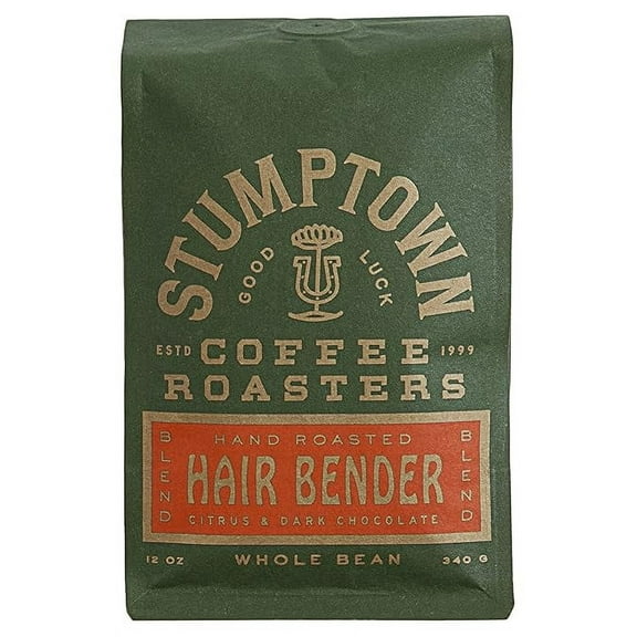 Pack of 1 Stumptown Coffee Roasters, Hair Bender - Whole Bean Coffee - 12 Ounce Bag, Flavor Notes of Citrus and Dark Chocolate