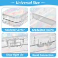 thumbnail image 4 of Plastic Pencil Box Large Capacity Pencil Boxes Clear Boxes with Snap-Tight Lid Stylish Office Supplies Storage Organizer Box Cute Pastel Rainbow Background, 4 of 7