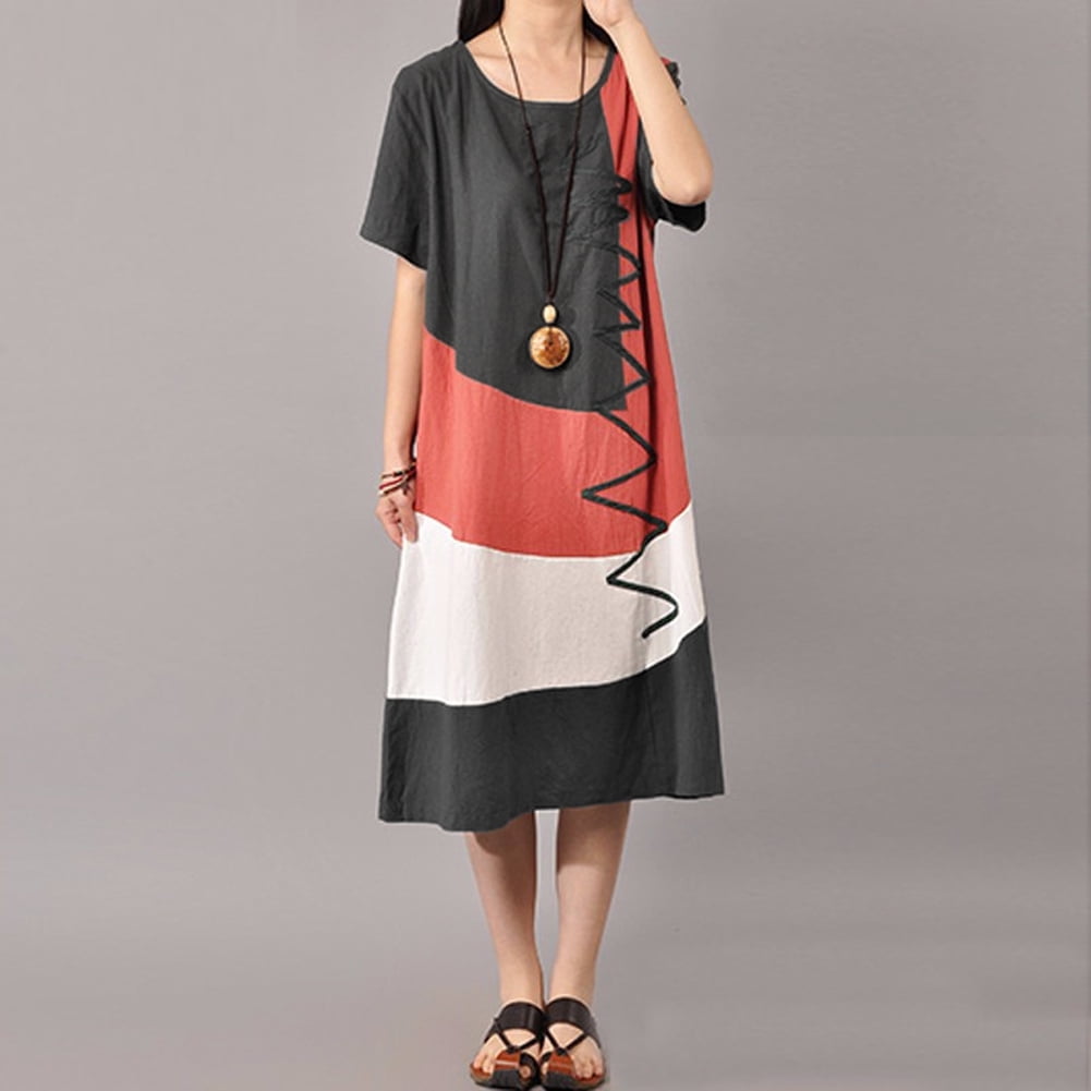 short sleeve mid length dress