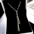 thumbnail image 6 of QQTDFG Chic Triangle Tassel Necklace Gold Clavicle Chain Fashion Sweater Chain-silver, 6 of 8