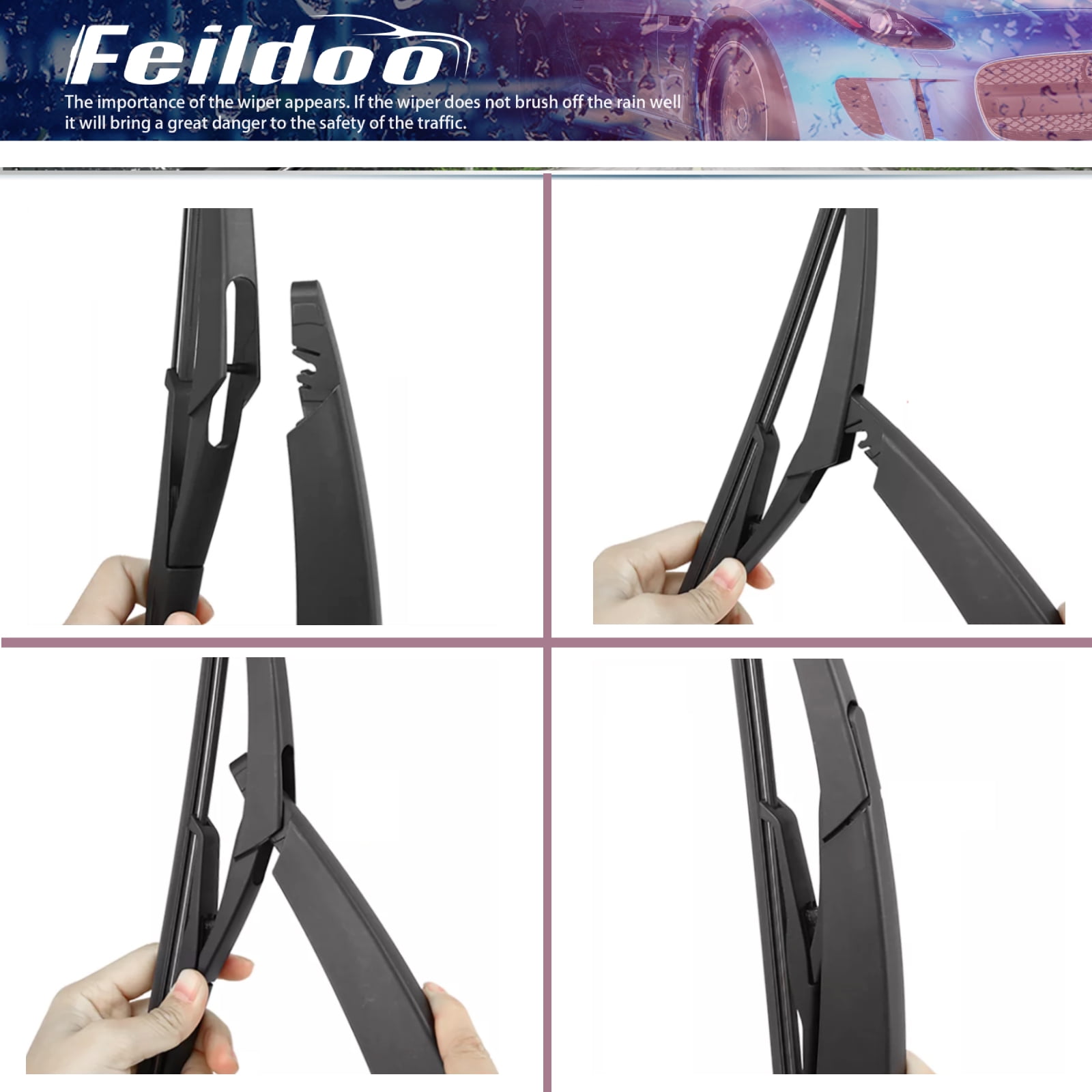 Feildoo Front & Rear Windshiled Wiper Blades Fit For Nissan Rogue 2008-2013, Pack of 3, Y20B5B5S