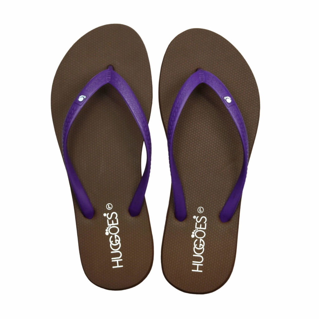 Huggoes - HUGGOES - DUSKY Women's Natural Rubber Summer Flip-Flops - Brown/Purple - Walmart.com 