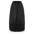 thumbnail image 4 of Miutii Women Satin Half Slip Lace Underskirt Long Petticoat Extender with Lace Trim Black 3XL, 4 of 8