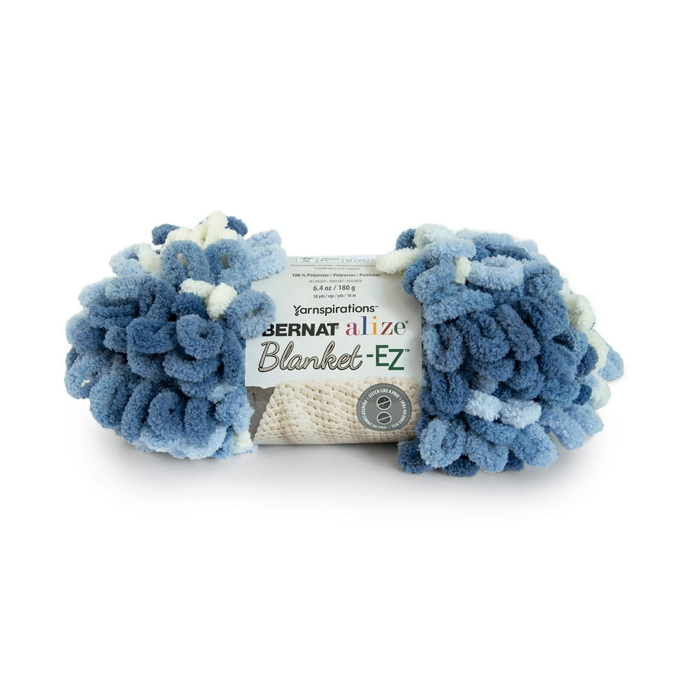 Bernat Polyester Alize BlanketEZ Yarn (180g/6.4 oz), Denim Blues