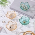 thumbnail image 4 of 2 Bandejas de cristal para joyas, con diseño de flor naranja, ideales para anillos y llaves. Medidas: 9 x 8,5 cm., 4 of 9