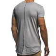 thumbnail image 3 of YYDGH Mens Running Short Sleeve Long T Shirt Longline Drop Tail Shirt Workout Casual Tee Gray M, 3 of 5