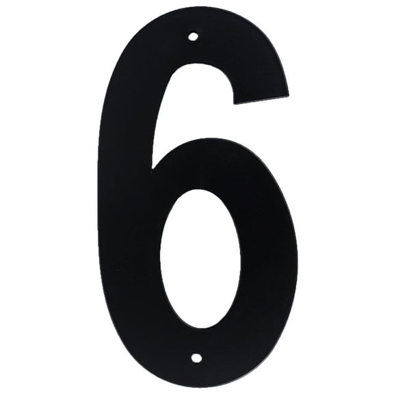 HY-KO 4" Black Plastic Modern Number 6