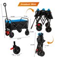 thumbnail image 5 of Immere Mini Folding Wagon - Garden Shopping Beach Cart (Black+Blue+Brake) - Wagons Carts Foldable, 5 of 7