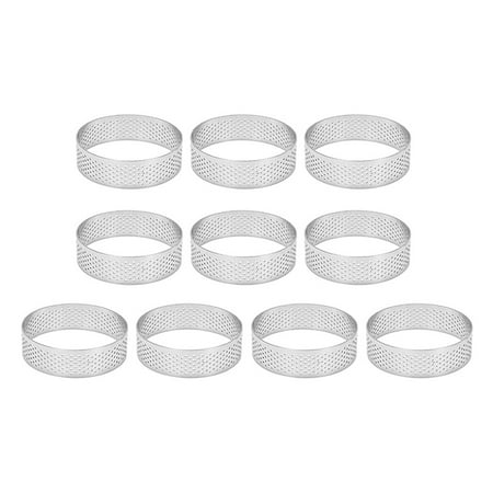 

10Pcs Circular Tart Rings with Holes Fruit Pie Quiches Cake Mousse Kitchen Baking Mould Perforated Cake Mousse Ring