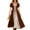 Brown, variant on Renaissance Costume Women Peasant Medieval Dress Maxi Fairy Dresses with Bell Sleeve Vintage Ren Faire Outfit