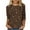 Coffee, variant on Womens 3/4 Sleeve Sequin Tops Crew Neck Trendy T-Shirt Casual Loose Shirts Dressy Blouse Pullover
