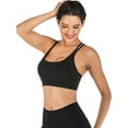 thumbnail image 4 of DODOING Women's Racerback Sports Bra Cross Back Strappy Removable Pads Yoga Running Workout Bra With Good Support, 4 of 8
