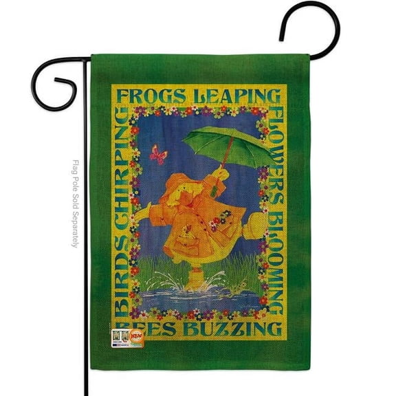 Breeze Decor BD-BI-G-105058-IP-DB-D-US18-BT 13 x 18.5 in. Spring Duckling Burlap Garden Friends Birds Impressions Decorative Vertical Double Sided Flag