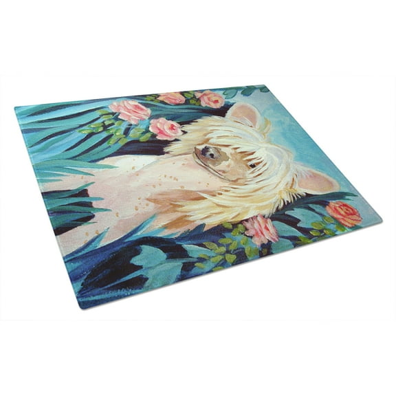 Carolines Treasures 7087LCB Chinese Crested Glass Cutting Board Large, 12H x 16W, multicolor