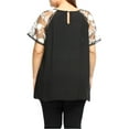 thumbnail image 3 of GRACE & GRANDEUR Blouse Raglan au Crochet à Manches Courtes en Maille Transparente à Panneaux pour Femme Grande Taille4X Noir, 3 of 5