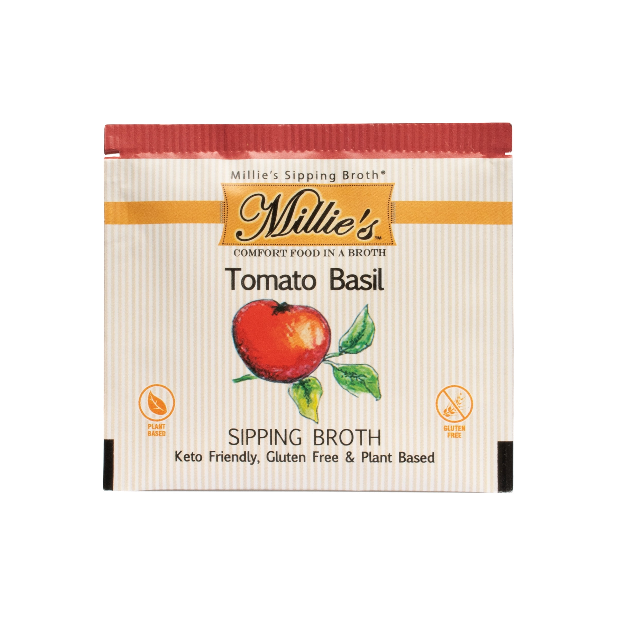 (6 pack) Millie's Sipping Steepable Broth Bags, Tomato Basil, 12 pk