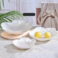 thumbnail image 5 of Pearl White Crystal Glass Fruit Bowl Set of 3, Table Centerpiece Fruit Plates for Dessert Candy Snack Bread Vegetables, Decorative Platter - Housewarming Wedding Birthday Gift (Whole Set(S&M&L)), 5 of 5