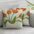 thumbnail image 3 of BANET Throw Pillow Covers Pack of 2 Orange Flower Pillowcases Pillow Covers for Couch Canvas Cushion Cover Square Farmhouse Floral Decor Pillow Case 18x18in, 3 of 7