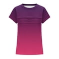 thumbnail image 5 of CQONEPT Girls Short Sleeved Shirts Color Block Crewneck Tunic Tops Summer Fashion Soft Basics Top Tee Hot Pink 5 Years, 5 of 5
