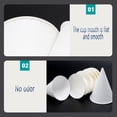 thumbnail image 4 of 200 Snow Cone Cups,Wax Coated Leakproof Cone Paper Cups for Slush,Shaved Ice,Water - 6OZ,White, 4 of 9