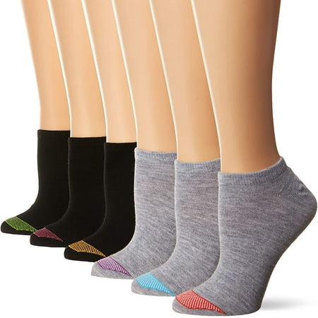 

Hanes Women s Ultimate Lightweight Vent No Show Sock 6-Pack black/grey Shoe Size: 8-12