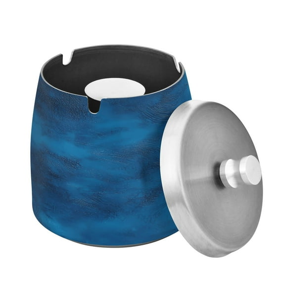 Outdoor Ashtray with Lid for Cigarette Stainless Steel Smokeless Ash Tray for Patio Home Table Decor Blue Dreamy Fluffy Clouds