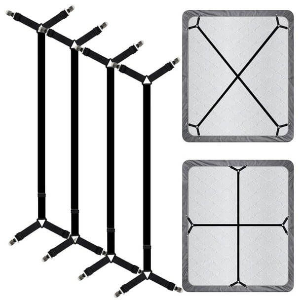 Sheet Straps, 4Pcs Fitted Sheet Clips Keeping Sheets Place, Bed Sheet