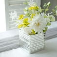 thumbnail image 5 of Efavormart 2 Pack | 5" Silver Brush Textured Ceramic Square Flower Plant Box, Cube Shaped Planter Pots, 5 of 5