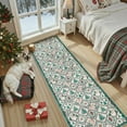 thumbnail image 4 of Moynesa Christmas Runner Rugs 2'x8' Cream Hallway Rug Xmas Tree Runner Kitchen Rug Washable Rug Non Slip Moroccan Carpet Holiday Decor Geometric Soft Rug for Bedroom Bathroom Laundry Living Room, 4 of 12