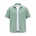 thumbnail image 5 of Vetsdori Mens Corduroy Tops Short Sleeve Big and Tall Work Button up Summer Pocket Casual Stylish Shirts for Men Collar, 5 of 7