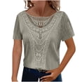 thumbnail image 1 of Posijego Tunique en Tricot pour Femmes, Ample, Col Rond, Manches Courtes, Chandail Léger, 1 of 7