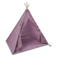 thumbnail image 6 of FOGGBET Kids Play Tent for Girls Boys, Indoor & Outdoor Princess Castle with Star Lights & Mat, Foldable Cotton Linen Teepee House for Reading, Play, Nap, Gift Purple, 47.2"x47.2"x55.1", 6 of 15