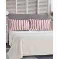 thumbnail image 5 of Red Striped Pillow Covers King Size, Red White Stripes Farmhouse Soft Bed Throw Pillowcases Breathable Cooling Long Lumbar Body Pillow Sham Cover for Bed Sofa 20''x40'', 5 of 7