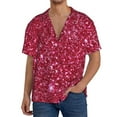 thumbnail image 3 of Fotbe Pink Glitter print Short Sleeve Button Down Shirts for Men Casual Summer Beach Wrinkle Free Shirt-XX-Large, 3 of 7