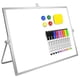 thumbnail image 1 of Pizarra blanca de borrado en seco ABERLLS de 40 x 30 cm con soporte, 10 rotuladores, 1 of 9